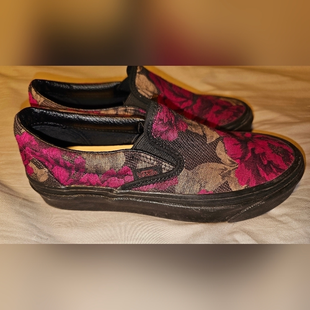 Vans Womens Anaheim Factory Classic Slip-On 98 DX Roses Size 5.5 W or 4.0 M - Picture 8 of 9